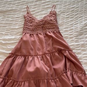 pink flowy sundress